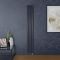 Milano Aruba Electric - Regal Blue Vertical Designer Radiator - Choice of Size, Thermostat and Cable Cover