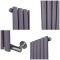 Milano Aruba Electric - Dahlia Purple Horizontal Designer Radiator - 635mm Tall - Choice of Size, Thermostat and Cable Cover