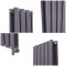 Milano Aruba Electric - Dahlia Purple Vertical Designer Radiator - Choice of Size, Thermostat and Cable Cover