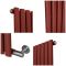 Milano Aruba Electric - Booth Red Horizontal Designer Radiator - 635mm Tall - Choice of Size, Thermostat and Cable Cover