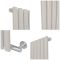 Milano Aruba Electric - Pearl White Horizontal Designer Radiator - 635mm Tall - Choice of Size, Thermostat and Cable Cover