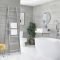 Milano Indus - Chrome Floor-Standing Ladder Heated Towel Rail - 1800mm x 500mm