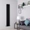 Milano Alpha - Black Flat Panel Vertical Designer Radiator - 1600mm x 280mm (Double Panel)