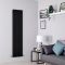 Milano Alpha - Black Flat Panel Vertical Designer Radiator - 1600mm x 420mm (Double Panel)