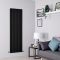 Milano Alpha - Black Flat Panel Vertical Designer Radiator - 1600mm x 560mm (Double Panel)