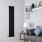 Milano Alpha - Black Flat Panel Vertical Designer Radiator - 1600mm x 350mm (Single Panel)