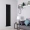Milano Alpha - Black Flat Panel Vertical Designer Radiator - 1600mm x 420mm (Single Panel)
