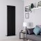 Milano Alpha - Black Flat Panel Vertical Designer Radiator - 1600mm x 560mm (Single Panel)