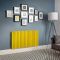 Milano x ECOSO Aruba Electric - Dandelion Yellow Horizontal Designer Radiator - 635mm Tall - Choice of Size, Thermostat and Cable Cover