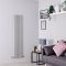 Milano Capri - Silver Flat Panel Vertical Designer Radiator - 1600mm x 354mm (Double Panel)