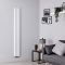 Milano Aruba Flow - White Vertical Middle Connection Designer Radiator - 1600mm x 236mm (Double Panel)