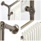 Milano Elizabeth - Dark Brushed Brass Traditional Heated Towel Rail - 930mm x 620mm