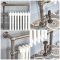 Milano Elizabeth - Dark Brushed Brass Traditional Heated Towel Rail - 930mm x 620mm