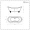 Milano Legend - Traditional Double-Ended Freestanding Slipper Bath - 1750mm x 730mm - Choice of Metallic Colours and Feet Finish
