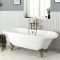 Milano Legend - White Traditional Roll Top Freestanding Bath with Brushed Gold Feet - 1795mm x 785mm