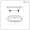 Milano Legend - Traditional Roll Top Freestanding Bath - 1795mm x 785mm - Choice of Metallic Colours and Feet Finish