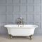 Milano Richmond - White Traditional Freestanding Bath with Brushed Gold Feet - 1730mm x 780mm (No Tap-Holes)