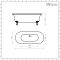 Milano Richmond - White Traditional Freestanding Bath with Brushed Gold Feet - 1730mm x 780mm (No Tap-Holes)