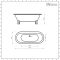 Milano Legend - Double-Ended Roll Top Freestanding Bath with Brushed Gold Feet - 1780mm x 825mm