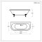 Milano Richmond - Traditional Back to Wall Freestanding Bath - 1685mm x 780mm - Choice of Bath Colour and Feet Finish