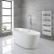 Milano Irwell - White Modern Oval Double-Ended Freestanding Bath - 1595mm x 740mm
