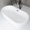 Milano Overton - White Modern Oval Double-Ended Freestanding Bath - 1800mm x 750mm - Choice of Overflow Finish