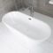 Milano Ballam - White Modern Oval Double-Ended Freestanding Bath - 1695mm x 750mm - Choice of Overflow Finish
