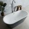 Milano Altcar - Stone Grey Modern Oval Double-Ended Freestanding Bath - 1695mm x 750mm