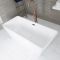 Milano Elswick - White Modern Square Double-Ended Freestanding Bath - 1615mm x 720mm - Choice of Overflow Finish