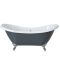 Milano Hest - Stone Grey Traditional Double-Ended Freestanding Slipper Bath - 1750mm x 730mm - Choice of Feet Finish