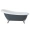 Milano Hest - Stone Grey Traditional Freestanding Slipper Bath with Chrome Feet - 1710mm x 740mm (No Tap-Holes)