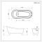 Milano Hest - Stone Grey Traditional Freestanding Slipper Bath with Chrome Feet - 1710mm x 740mm (No Tap-Holes)