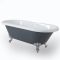 Milano Hest - Stone Grey Traditional Double-Ended Freestanding Bath - 1795mm x 785mm (No Tap-Holes) - Choice of feet finish