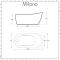 Milano Overton - White Modern Freestanding Slipper Bath - 1500mm x 750mm