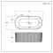 Milano Florence - Modern Double-Ended Fluted Rimmed Freestanding Bath - 1700mm x 800mm - Choice of Overflow finish