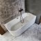 Milano Florence - Modern Fluted Corner Bath - 1700mm x 800mm - Choice of Hand and Overflow Finish
