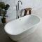 Milano Ballam - White Modern Oval Double-Ended Freestanding Bath - 1700mm x 750mm