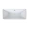 Milano Elswick - White Modern Square Double-Ended Freestanding Bath - Choice of Size and Overflow Finish