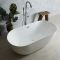 Milano Overton - White Modern Oval Double-Ended Freestanding Bath - 1700mm x 750mm