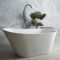 Milano Overton - White Modern Freestanding Slipper Bath - 1600mm x 750mm