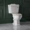 Milano Windsor - White Traditional Close Coupled Toilet with Cistern and Wooden Seat