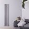 Milano Aruba - Silver Vertical Designer Radiator (Double Panel) - Choice of Height
