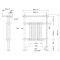 Milano Elizabeth - Chrome and Black Traditional Heated Towel Rail - 960mm x 675mm (With Overhanging Rail)