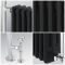 Milano Elizabeth - Black and Chrome Traditional Heated Towel Rail - 960mm x 675mm (With Overhanging Rail)