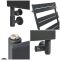 Milano Lustro Dual Fuel - Designer Anthracite Flat Panel Heated Towel Rail - 975mm x 450mm