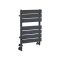 Milano Lustro Dual Fuel - Designer Anthracite Flat Panel Heated Towel Rail - 600mm x 400mm