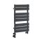 Milano Lustro Dual Fuel - Designer Anthracite Flat Panel Heated Towel Rail - 825mm x 450mm