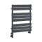 Milano Lustro Dual Fuel - Designer Anthracite Flat Panel Heated Towel Rail - 825mm x 600mm