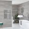 Milano Arno - Chrome Bar on Bar Heated Towel Rail - 730mm x 450mm