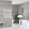 Milano Arno - White Bar on Bar Heated Towel Rail - 730mm x 450mm